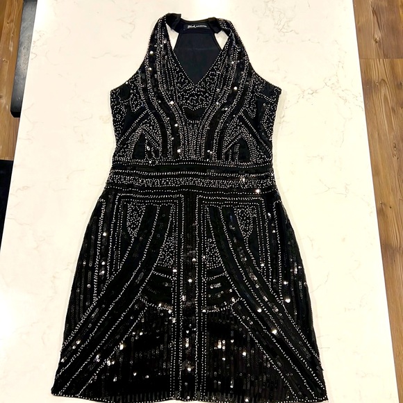 Black Sequin Halter Dress “Gatsby Style” - Picture 2 of 8